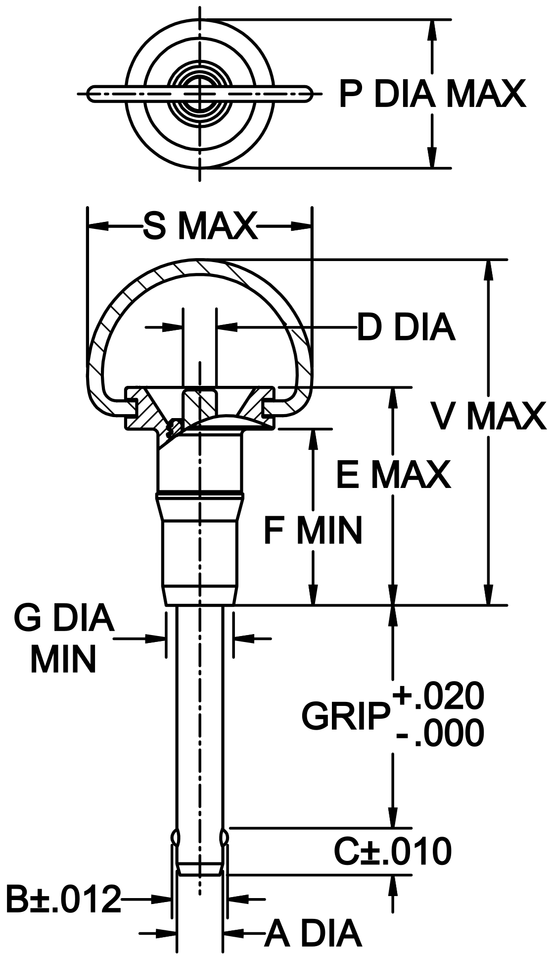 HeavyDuty Ball Lock Pin (Ring Handle) Century Tools