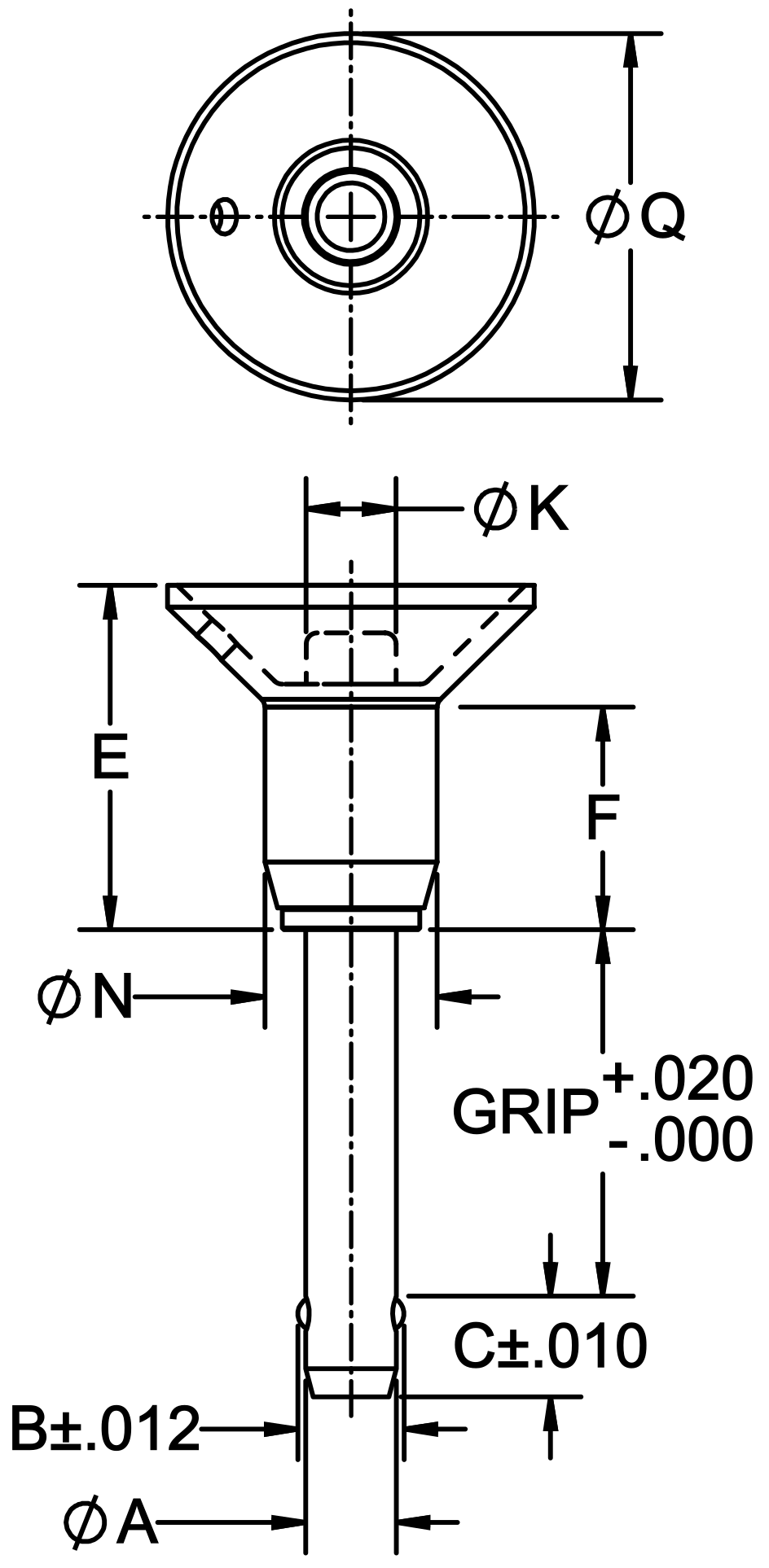 Marine Ball Lock Pin (Recessed Button Handle) Century Tools