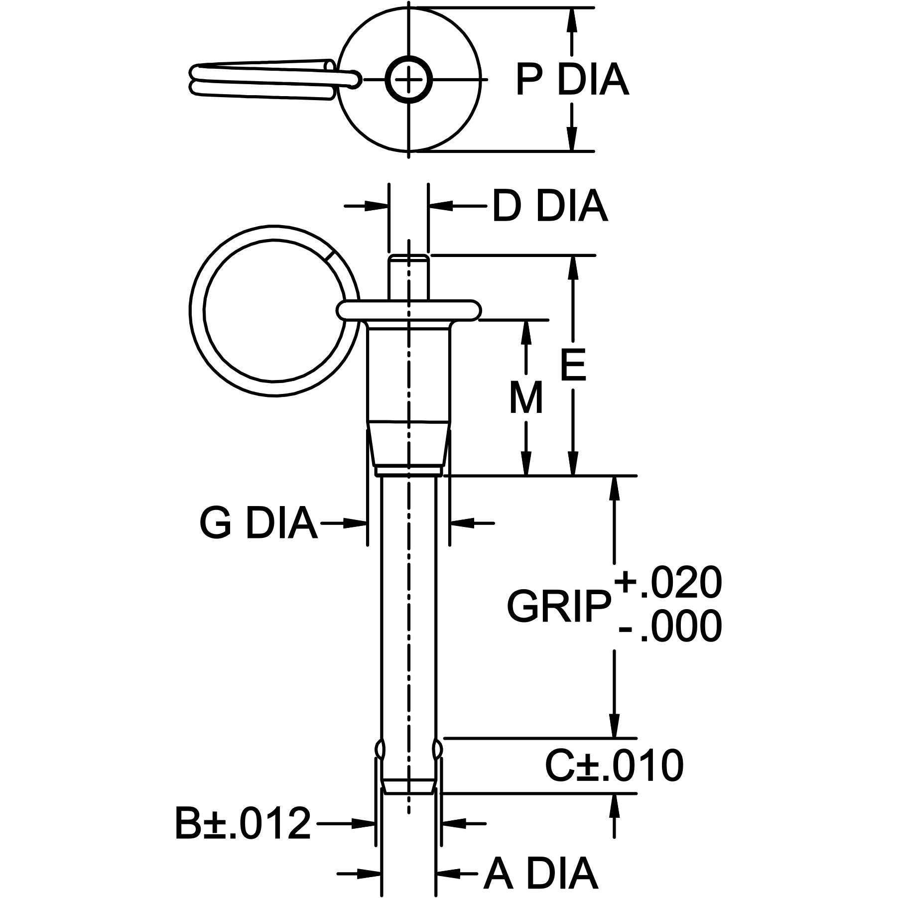 Ball Lock Pin (Button Handle) Century Tools