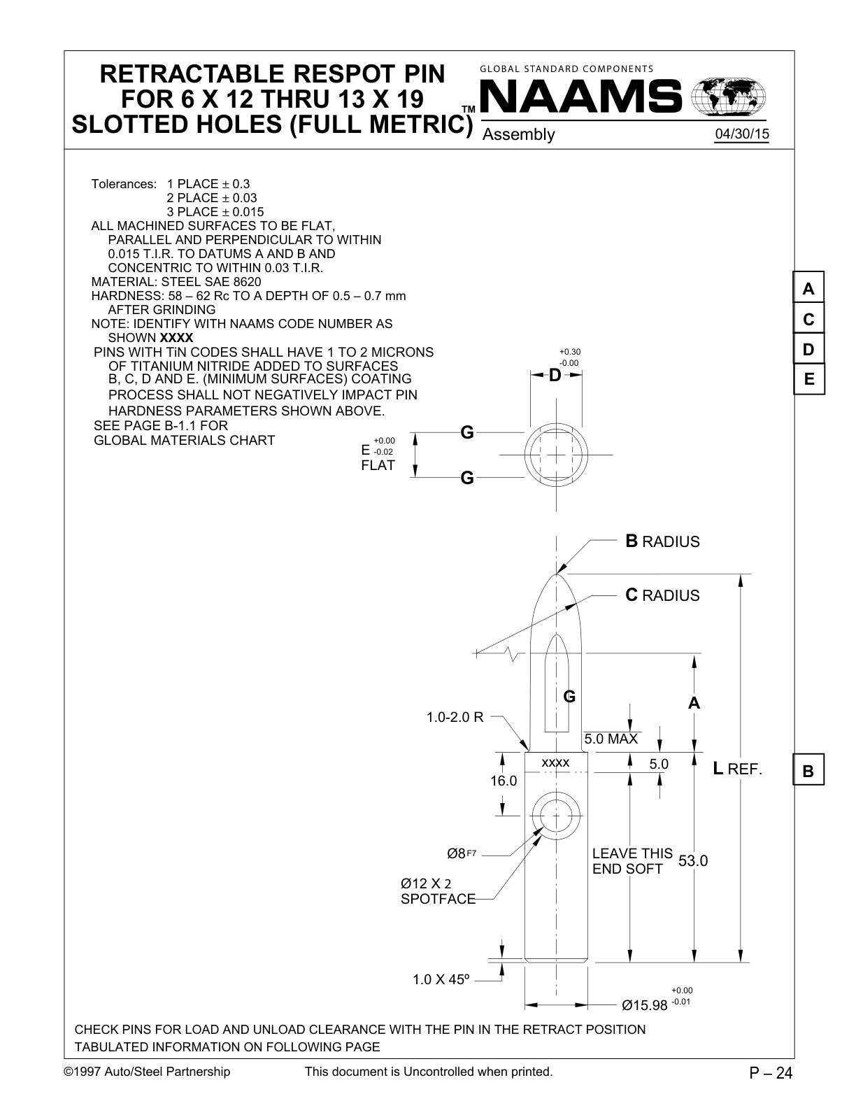 NAAMS ARE100R Retractable Locating Pin Century Tools