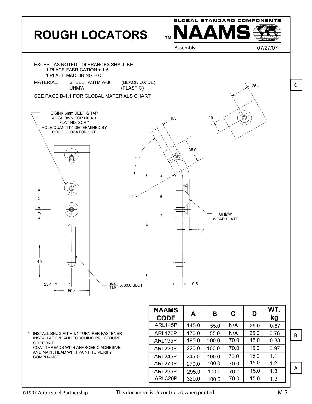 NAAMS ARL270P Rough Locator Century Tools