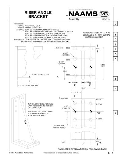 NAAMS AAB100M Riser Angle Bracket - Image 2
