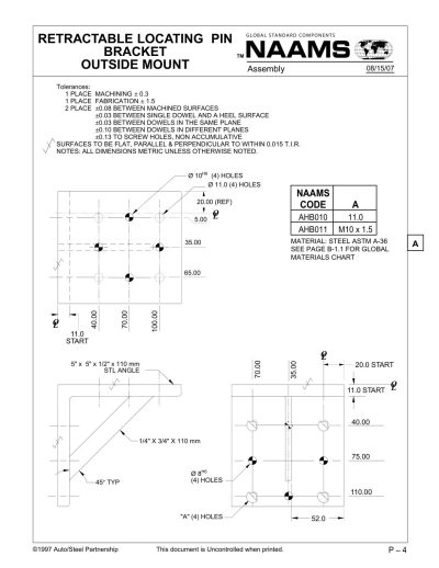 NAAMS AHB011 Retractable Locating Pin Bracket - Image 2