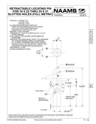 NAAMS APE162R Retractable Locating Pin - Image 2