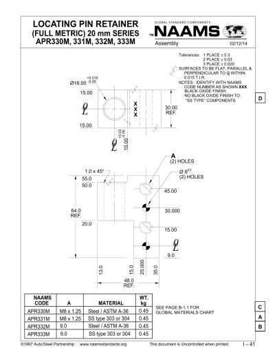 NAAMS APR332M Locating Pin Retainer - Image 2