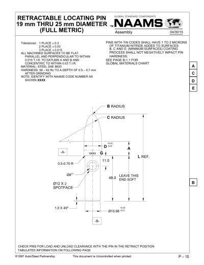 NAAMS APS258R Retractable Locating Pin - Image 2