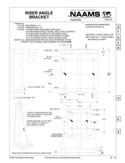 NAAMS ARA200M Riser Angle Bracket - Image 2