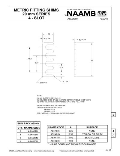 NAAMS ASH420N Fitting Shim - Image 2