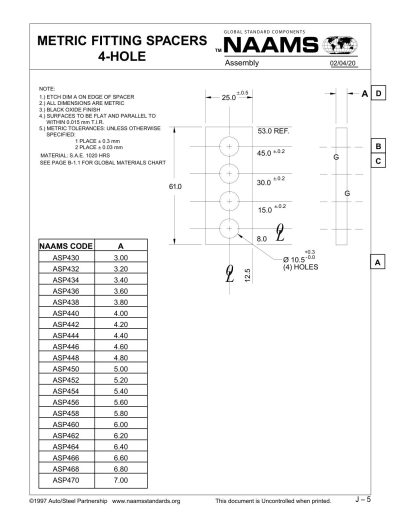 NAAMS ASP438 Fitting Spacer - Image 2