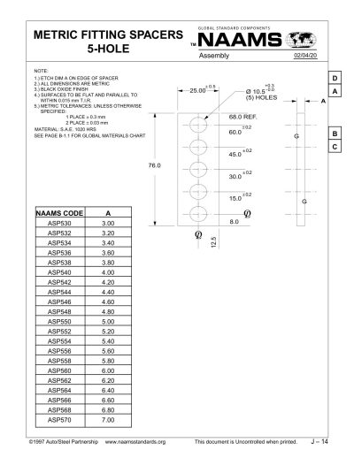 NAAMS ASP558 Fitting Spacer - Image 2