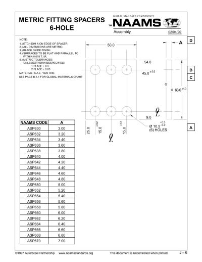 NAAMS ASP664 Fitting Spacer - Image 2