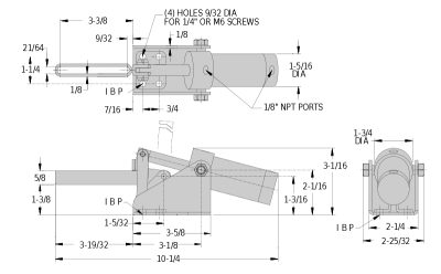 Air-Powered Toggle Clamp - CL-1000-PTC Series (500 lbs) - Image 2