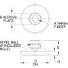 Leveling Feet (Steel, Zinc Plated, with Delrin Pad) - Image 2