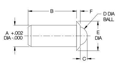 Press-Fit Ball Plunger - Steel with Delrin Ball - Image 2