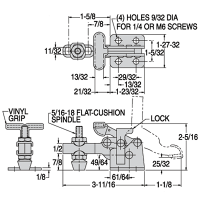 Toggle Clamp - CL-300-LVTC with Safety Lock (350 lbs) - Image 2