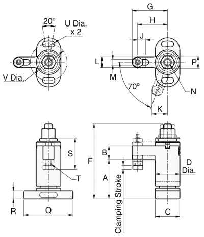 One-Touch Quick-Acting Swing Clamp (Hex Drive) - Image 2