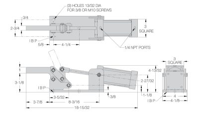 Air-Powered Toggle Clamp - CL-3000-PTC (5000 lbs) - Image 2