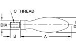 Solid Handle - Rounded Design, Threaded (Stainless Steel) - Image 2