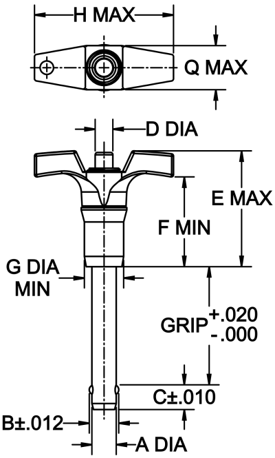 Heavy-Duty Ball Lock Pin (T Handle) - Cable Assembly - Image 2