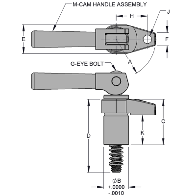Legacy Hook Clamp - Tapped Long Arm (Cam Handle) - Image 2