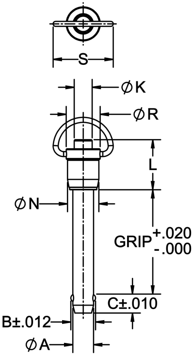 Marine Ball Lock Pin (Ring Handle) - Cable Assembly - Image 2